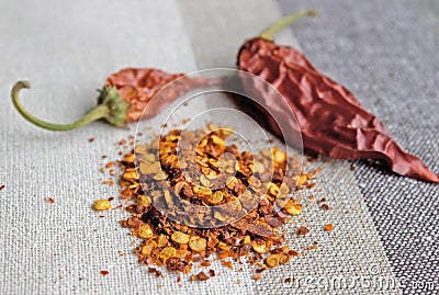 Crushed red chillies Stock Photo