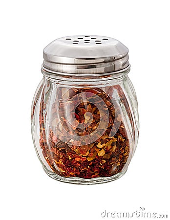 Crushed Red Pepper Shaker (with Clipping Path) Royalty Free Stock