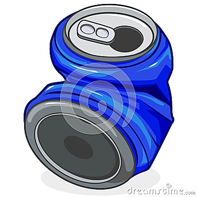 Crushed soda can. Vector illustration Vector Illustration