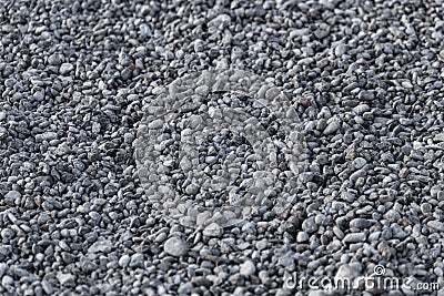 Crushed stone on the road as a background Stock Photo