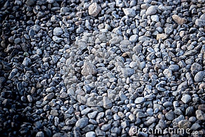 Crushed stone on the road as a background Stock Photo