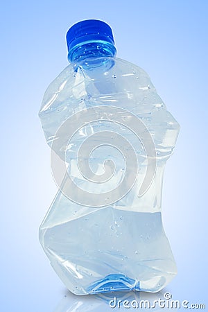 Crushed water bottle Stock Photo