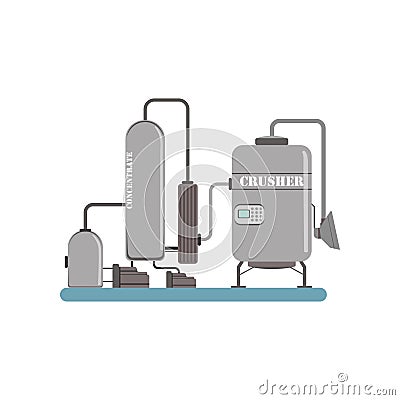 Crusher and concentrate, equipment for juice production vector Illustration on a white background Vector Illustration