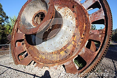 Crusher wheel from cement quarry Stock Photo