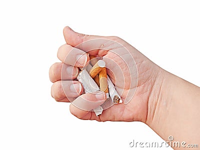 Crushing cigarettes Stock Photo