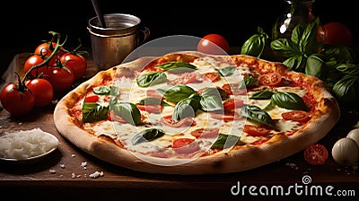 crust traditional pizza food classic Cartoon Illustration