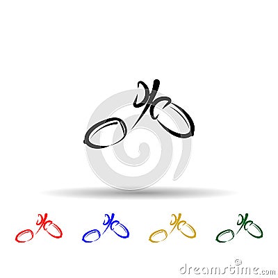 Crustaceans, fruit, acorn multi color icon. Simple thin line, outline vector of crustaceans icons for ui and ux, website or mobile Stock Photo