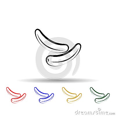 Crustaceans, fruit, cashew multi color icon. Simple thin line, outline vector of crustaceans icons for ui and ux, website or Stock Photo