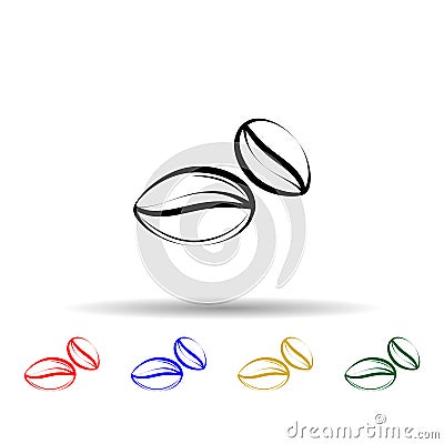 Crustaceans, fruit, coffee multi color icon. Simple thin line, outline vector of crustaceans icons for ui and ux, website or Stock Photo