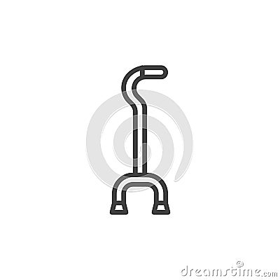 Crutch line icon Vector Illustration