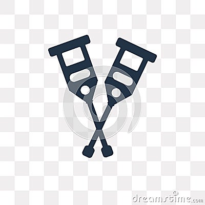 Crutch vector icon isolated on transparent background, Crutch t Vector Illustration