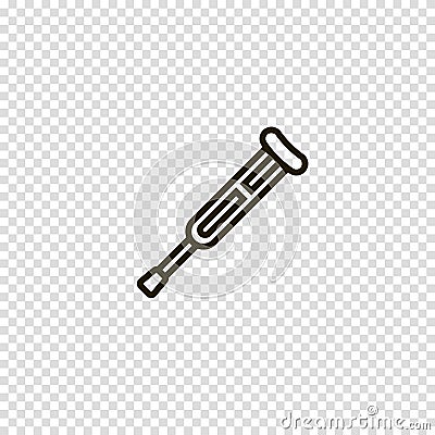 Crutch vector icon Vector Illustration