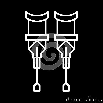 Crutches icon. Simple illustration of crutches vector icon for web Vector Illustration