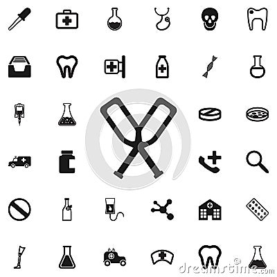 Crutches icon Stock Photo