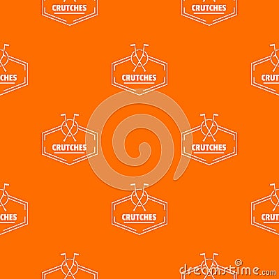 Crutches pattern vector orange Vector Illustration