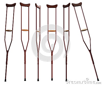 Crutches on white background Stock Photo