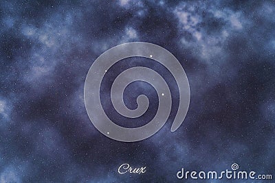 Crux star constellation, Brightest Stars, Crucis Stock Photo