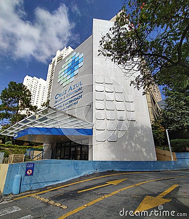 Cruz Azul hospital in Cambuci, Sao Paulo. Editorial Stock Photo