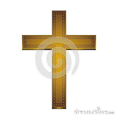 Cruz Dourada Ilustração do Vetor - Imagem: 44234469