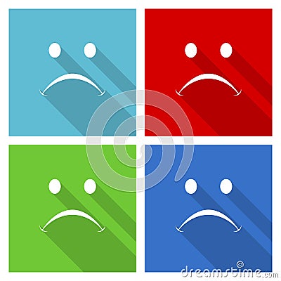 Cry icon set, flat design vector illustration in eps 10 for webdesign and mobile applications in four color options Vector Illustration