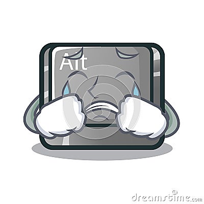 Crying alt character button attached the keyboard Vector Illustration
