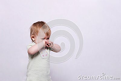 Crying baby girl Stock Photo