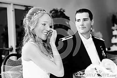 Crying Bride Stock Photo