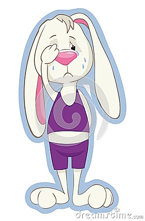 Crying bunny Vector Illustration