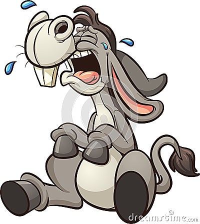 Crying donkey Vector Illustration