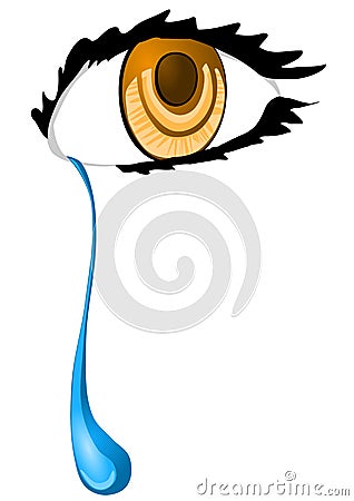 Eye with a tear drop Stock Photo