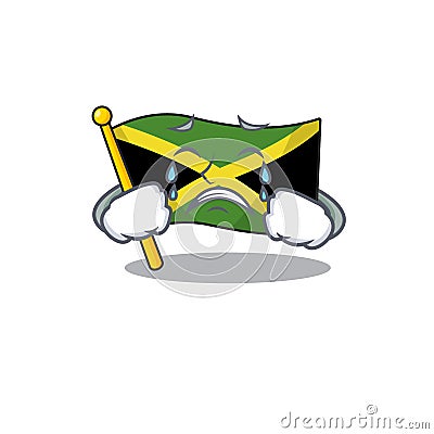 Crying flag jamaica character shaped on mascot Vector Illustration