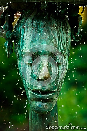 Crying fountain with termal water in Karlovy Vary Editorial Stock Photo