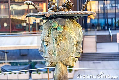 Crying fountain with thermal healing water in Karlovy Vary, Czech Republic Stock Photo