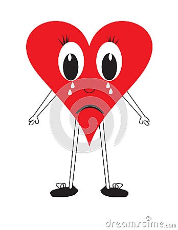 Crying love heart illustration Stock Photo