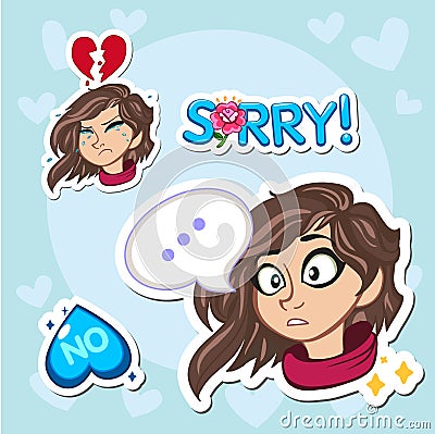 Crying love letter Cartoon Illustration