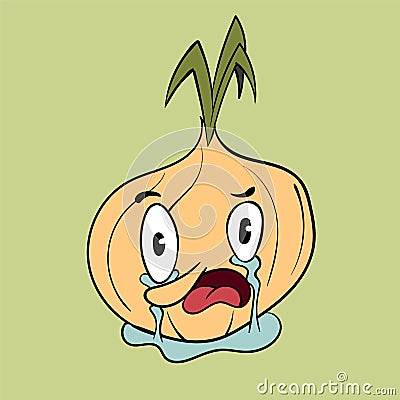 Crying Onion vintage toons: funny character, vector illustration trendy classic retro cartoon style Vector Illustration