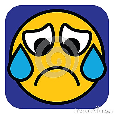 Crying smiley, icon Vector Illustration