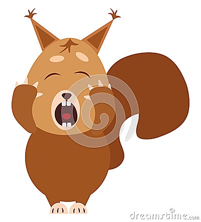 Crying squirrel, icon Vector Illustration