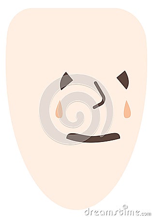 Crying theater mask. Human emotion symbol. Sadness sign Stock Photo