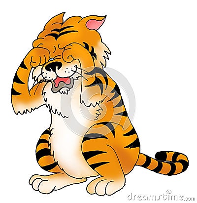 Crying Tiger Freehand Royalty Free Stock Photography - Image: 3521007