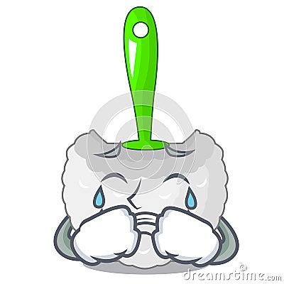 Crying toilet brush isolated in a cartoon Vector Illustration