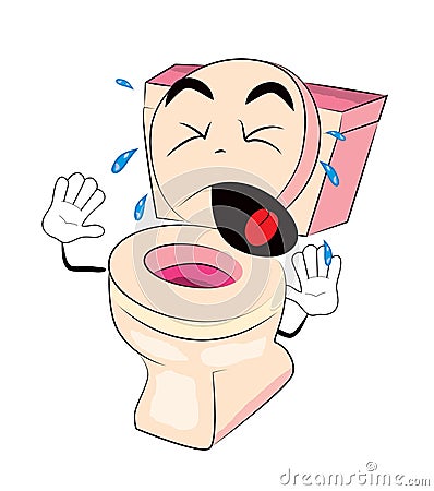Crying Toilet cartoon Cartoon Illustration