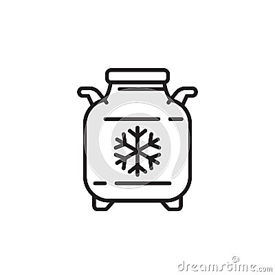 cryobank, storage tank, cryo bank line icon Vector Illustration