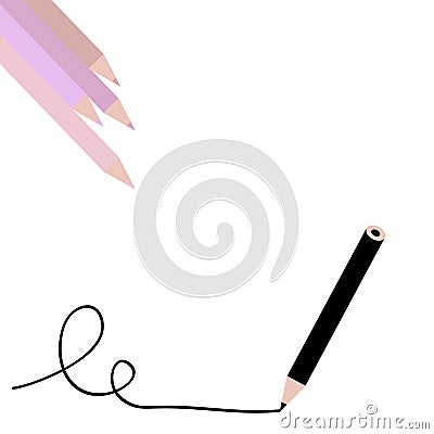 Cryons on white background Vector Illustration