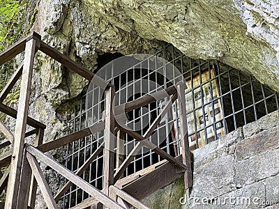 Crypt cave of count Josip Jankovic in a Park forest Jankovac - Papuk nature park, Croatia Stock Photo