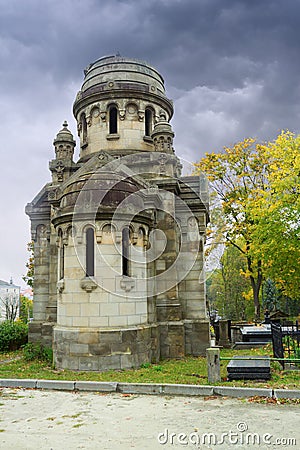 Crypt at Lychakiv Cemetery Stock Photo