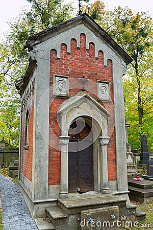 Crypt at Lychakiv Cemetery Stock Photo
