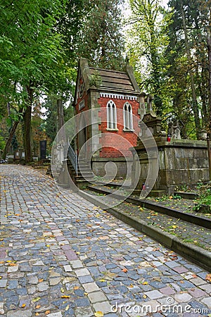 Crypt at Lychakiv Cemetery Stock Photo