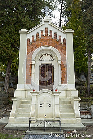 Crypt at Lychakiv Cemetery Stock Photo