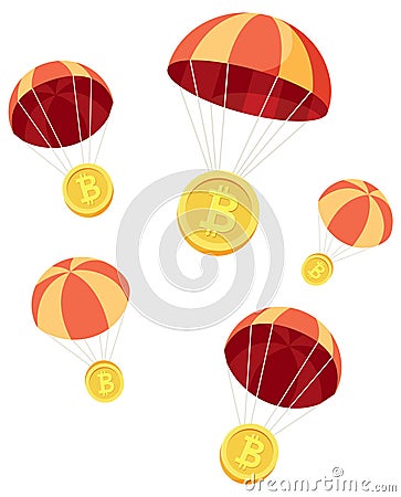 Crypto Airdrop on White Vector Illustration